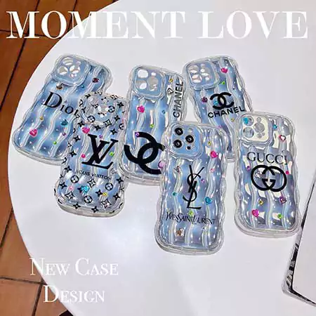 シャネル lv ysl グッチ両面 imd 波パターン光沢携帯電話ケース穴あけ加工 